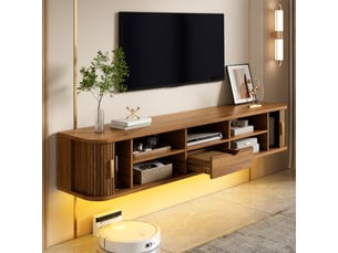 Meuble tv coloris bois foncé 175 cm STILVORA