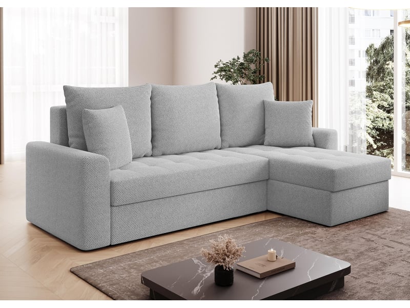  Canapé d’angle karaman 238 cm gris clair convertible avec coffre Karaman - Conforama B
