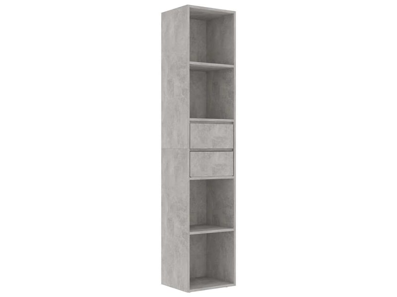  Bibliothèque, meuble de rangement salon gris béton 36x30x171 cm bois d'ingénierie  - Conforama A
