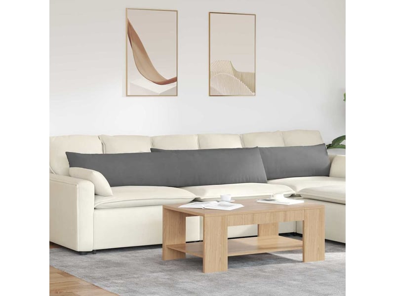 Lot de 2 coussins de canapé, coussins décoratifs tissu gris foncé 200 x 40 cm cf58858 - Conforama B