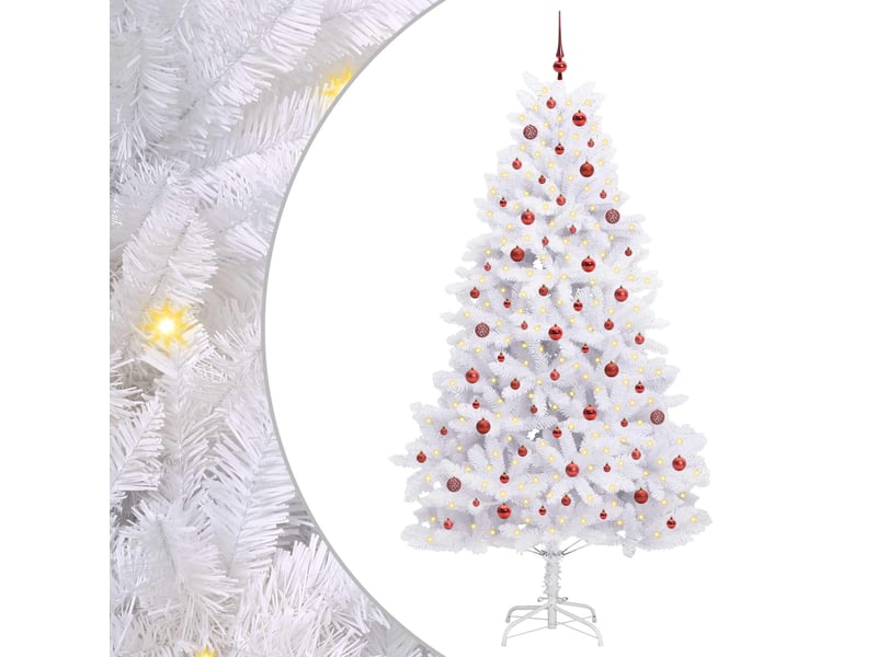  Sapin de noël - arbre de noël artificiel à branches articulées blanc 240 cm  - Conforama A