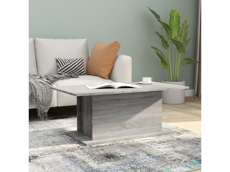  Table basse rectangulaire | table de salon sonoma gris 102x55,5x40 cm bois d'ingénierie  - Conforama B