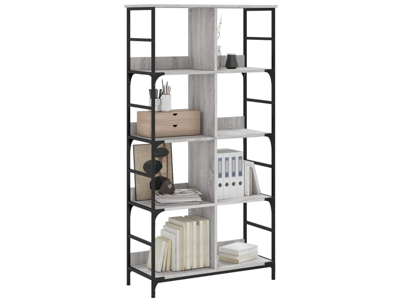  Bibliothèque, meuble de rangement salon sonoma gris 78,5x33x153 cm bois d'ingénierie  - Conforama C