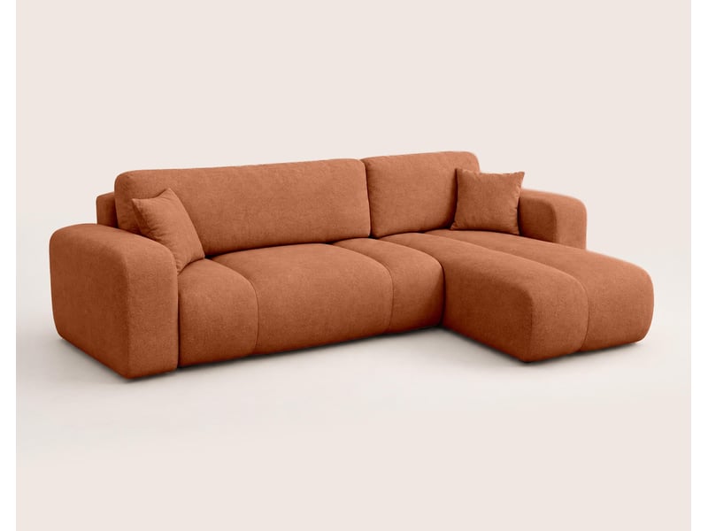  Manon - canapé d'angle réversible 4 places convertible avec coffre en tissu - best mobilier - rouille MANON - Conforama E