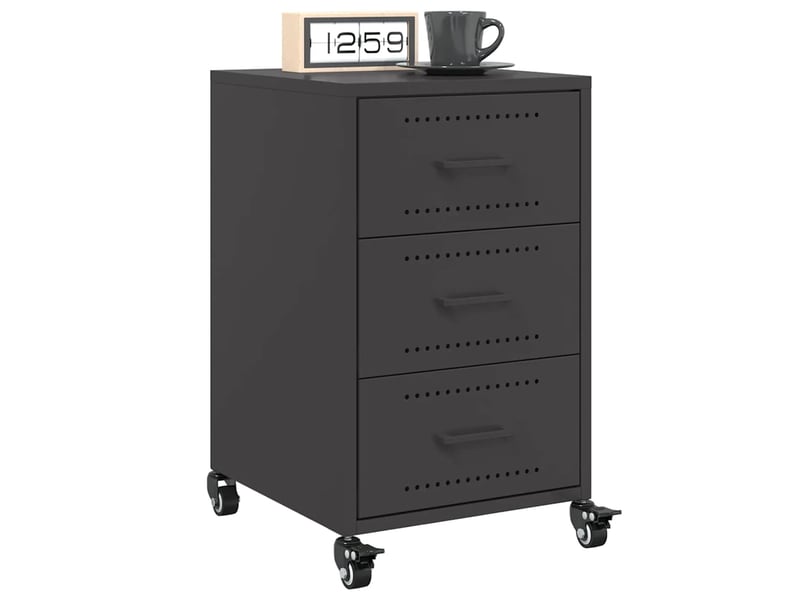  Table de chevet - cabinet de chevet - table de nuit noir 36x39x59 cm acier  - Conforama C