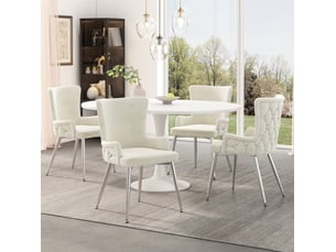 Lot de 4 chaises de salle à manger moderne 49x47x85 cm, repas confort salon, cadre métal, revêtement velours, beige et argenté