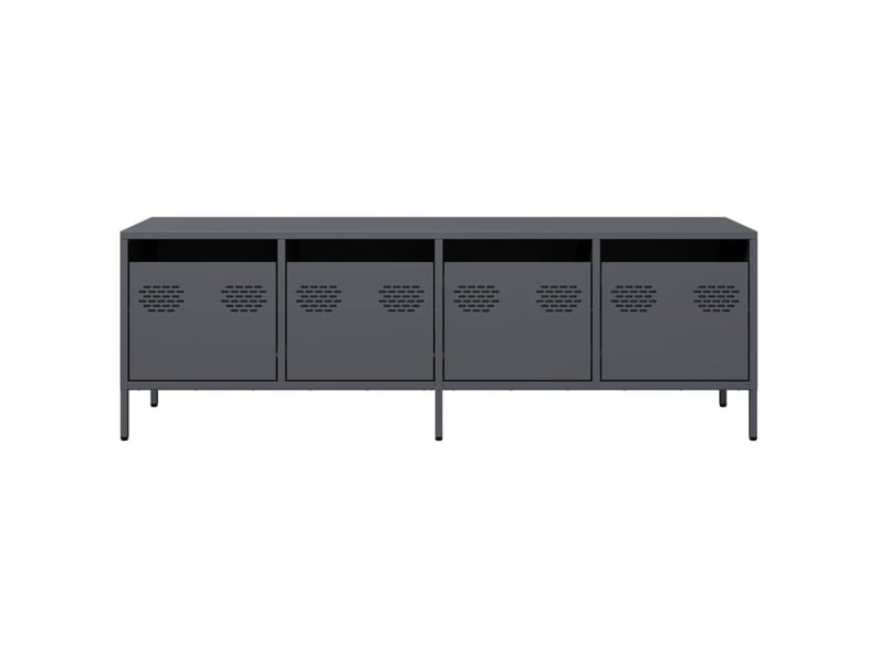  Meuble tv - banc tv - meuble de rangement anthracite 135x39x43,5 cm acier laminé à froid  - Conforama D