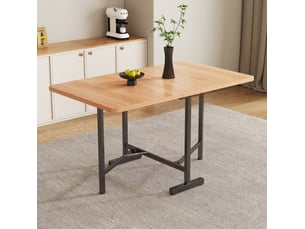 Table à manger ulevr extensible 120 x 80 cm rabattable et pliable, plateau en mdf, coloris chêne blanc américain