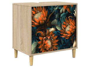 Armoire de salle de bain, meuble de rangement lochem sonoma 60x40x60 cm