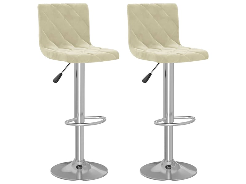  Lot de 2 tabouret de bar, chaise de bar crème velours shl3105  - Conforama A