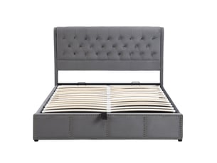 Lit coffre 140x200 cm <strong>OKWISH</strong>  <strong></strong> coloris gris