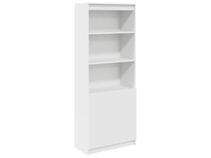 Buffet haut - bahut - meuble de rangement blanc 70x35x180 cm bois d'ingénierie