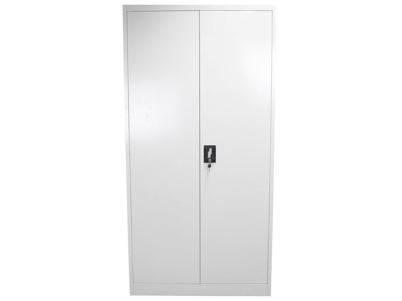  Armoire de classement rangement bureau en acier gris clair métallique avec 2 portes et 4 étagères réglables 180 cm x 90 cm x 40 cm [classeur de 24250 - Conforama C