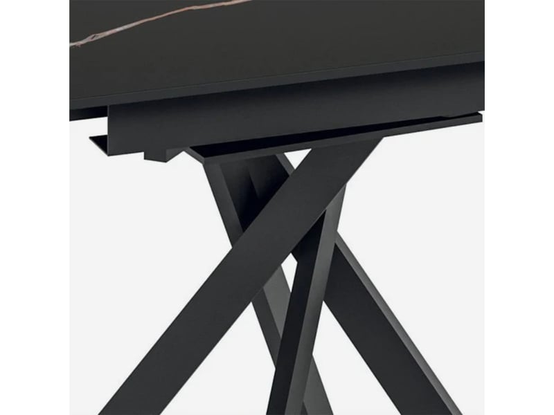  Table extensible en céramique pour cuisine et salon 120x80120 drift - effet marbre noir  - Conforama C