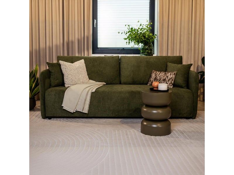 Celsy - canapé 3 places convertible avec coffre en tissu vert CELSY-3P-VER - Conforama B