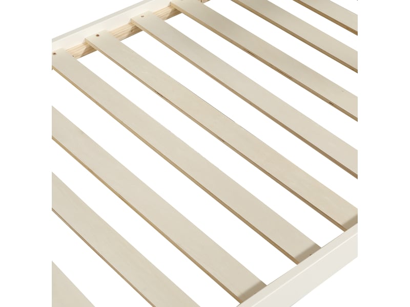  Lit superposé 244,5x165x140,5 cm avec escalier, toboggan, barrières, bois et mdf blanc  - Conforama E