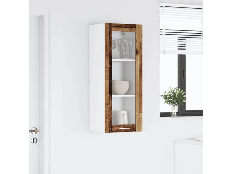  Meuble de rangement cuisine, armoire suspendue bois ancien 40x31x100cm shl6255  - Conforama D