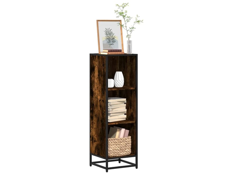  Bibliothèque, étagère de rangement chêne fumé 33,5x33x107,5 cm bois d'ingénierie  - Conforama B