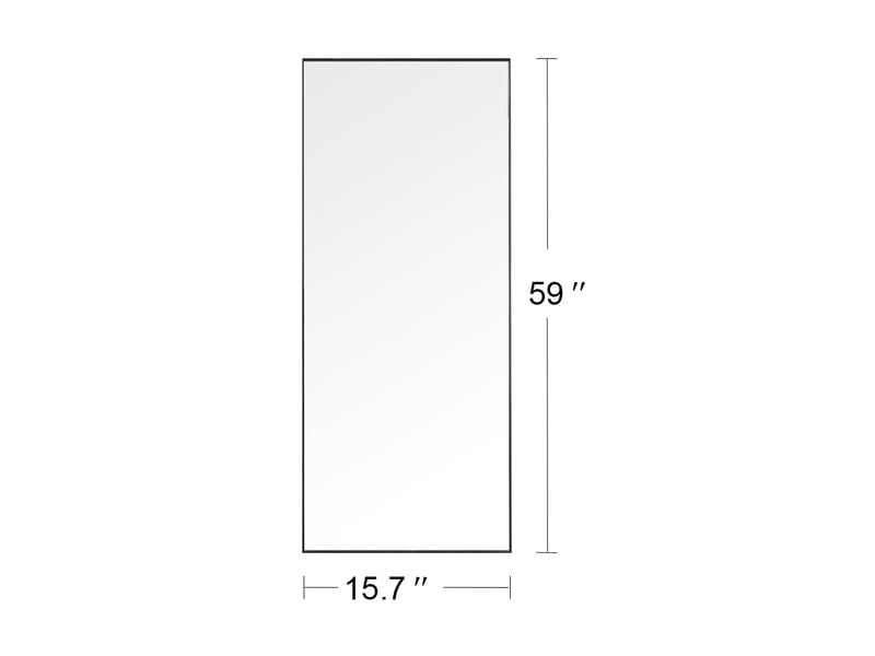  Miroir sur pied 150x40 cm, miroir pleine longueur,miroir mural moderne ,cadre en aluminium,verre trempé hd,rectangulaire,noir  - Conforama C
