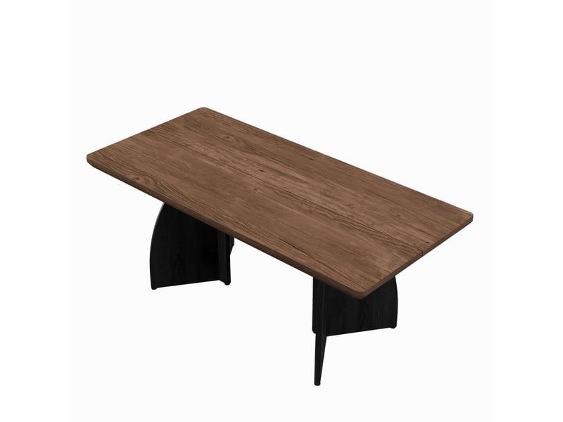  Table à manger moderne noyer 160x80 cm, 4-6 personnes, plateau 4 cm, résistante à l’eau et aux rayures  - Conforama E