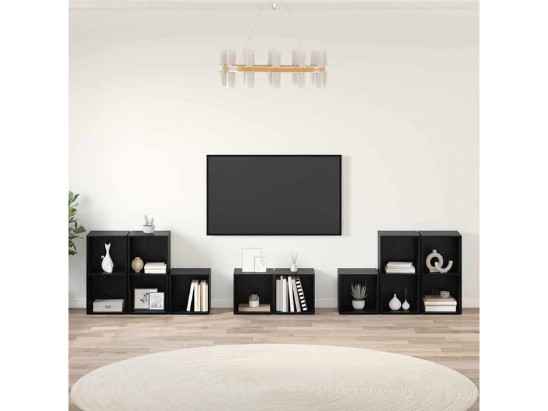  Ensemble de meubles tv 8 pc chêne noir bois d'ingénierie  - Conforama B