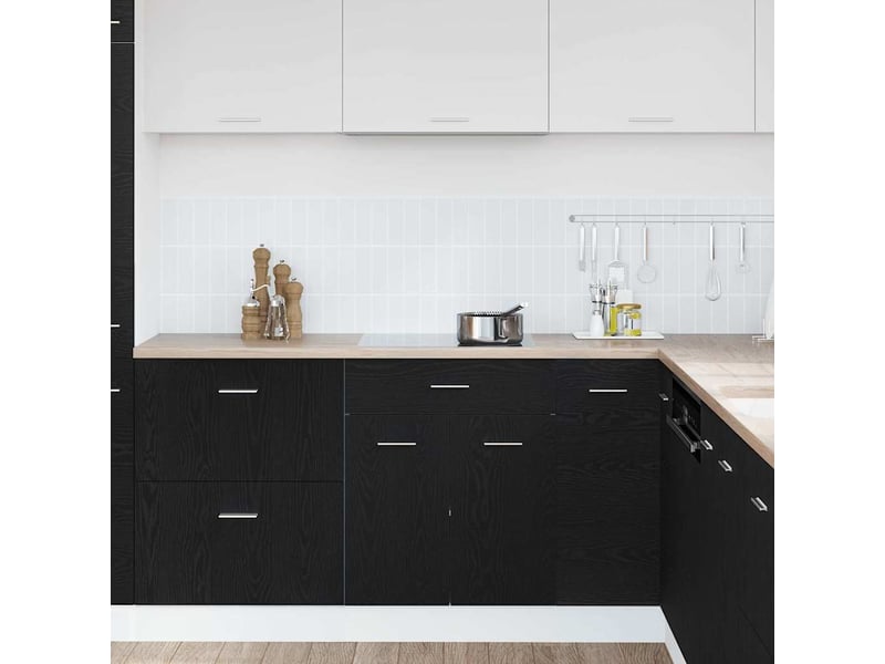  Meuble de rangement cuisine, armoire suspendue chêne noir 60x46x81,5cm  - Conforama D