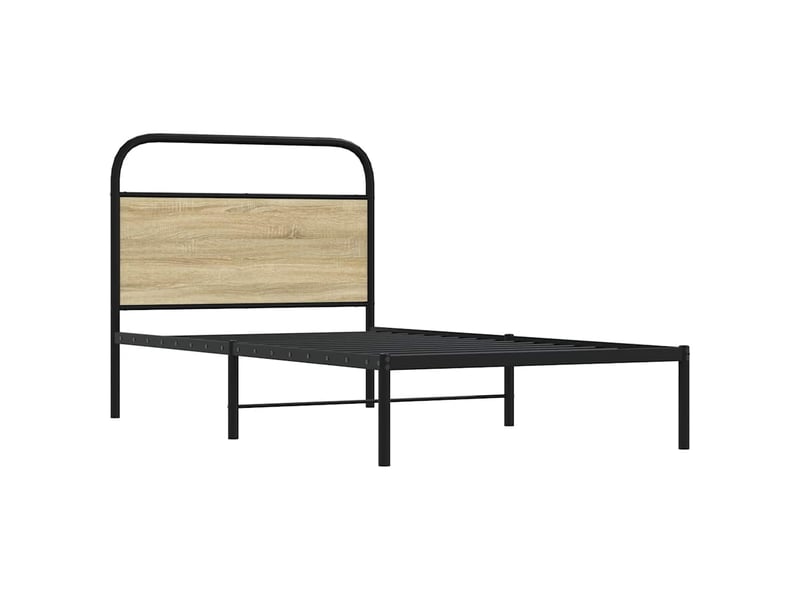  Lit simple- lit adulte -  cadre de lit sans matelas 90x200cm chêne sonoma bois ingénierie  - Conforama D