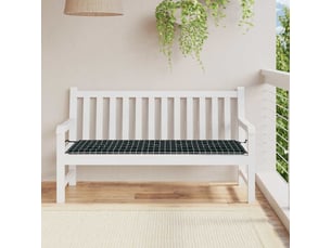 Coussin de banc de jardin, coussin d'assise carreaux noir 150x50x3cm tissu oxford cf52708