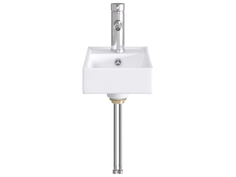 Lavabo de salle de bain avec robinet et évacuation chrome shl8560 - Conforama E