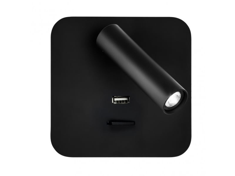  Applique murale fabrilamp giotto noir led intégrée 3 w 150 lm 4000 k 14x14x12 cm 171561C09 - Conforama A