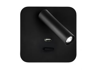 Applique murale fabrilamp giotto noir led intégrée 3 w 150 lm 4000 k 14x14x12 cm