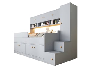Lit combiné 90x200 cm TCQPZ   coloris gris