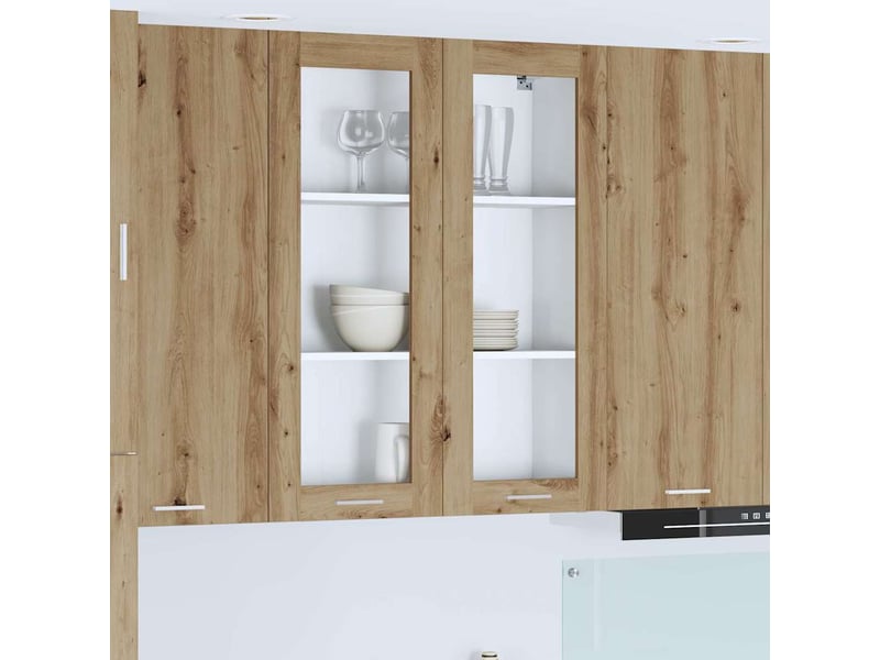 Meuble de rangement cuisine, armoire suspendue chêne artisanal 80x31x100cm shl2262 - Conforama B