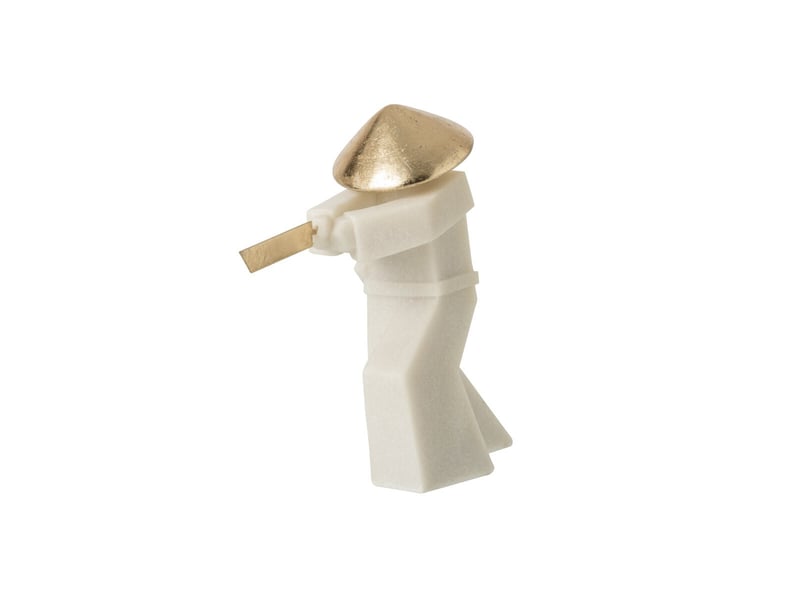  Statuette déco art martial gaël 34cm blanc  - Conforama B