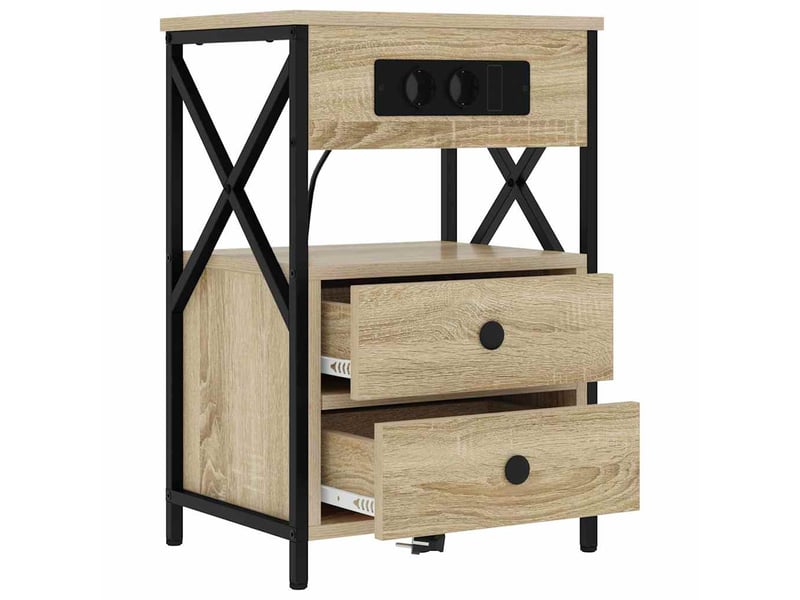  Table de chevet - cabinet de chevet - table de nuit 2 pc chêne sonoma 40 x 31 x 60 cm  - Conforama E