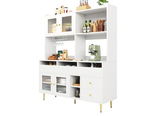 Buffet 3 porte(s) 2 tiroir(s) - 39 cm coloris blanc