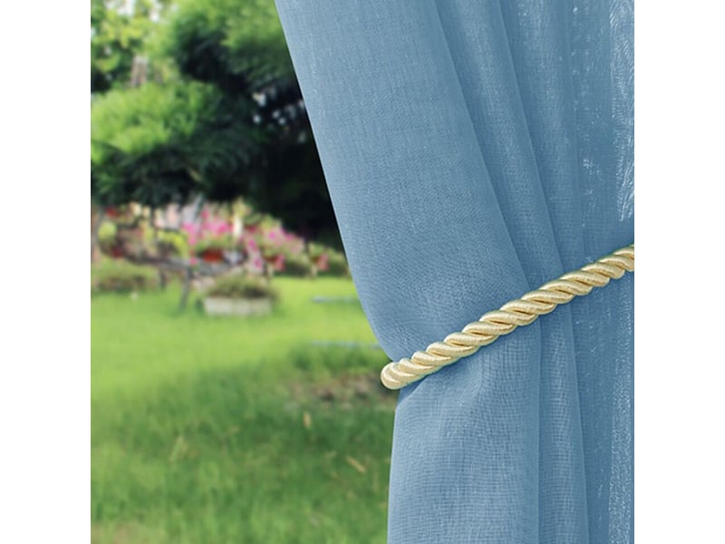 Rideaux en tulle bleu, apportent une lumière douce à votre pièce, chambre salon, lot de 2, l130cm x h213cm - Conforama D