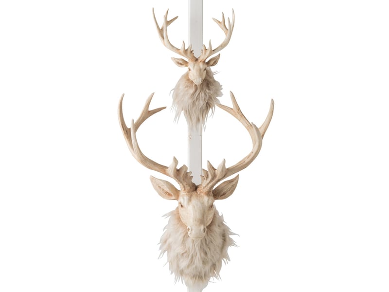  Trophée mural tête de renne ketty 48cm beige  - Conforama C