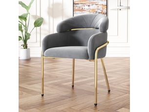 Chaise de salle à manger 54x57x79 cm à quatre pieds en métal, gris