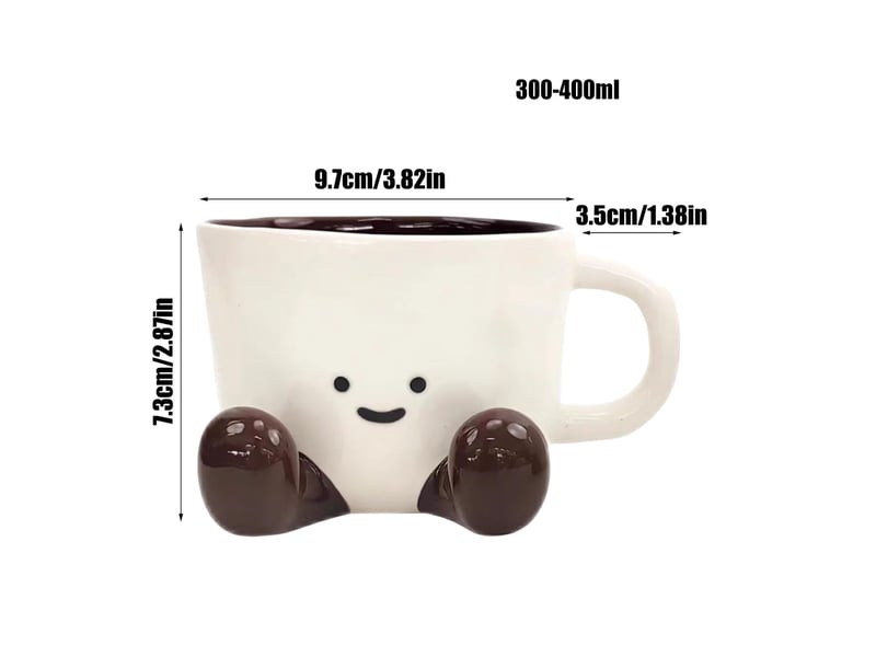  Mug en céramique avec pieds, marron, 300 à 400 ml  - Conforama E