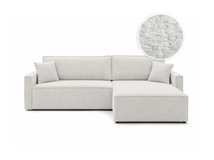 Canapé d'angle réversible convertible LOUNGITUDE FARAH 5 places Tissu bouclette Blanc
