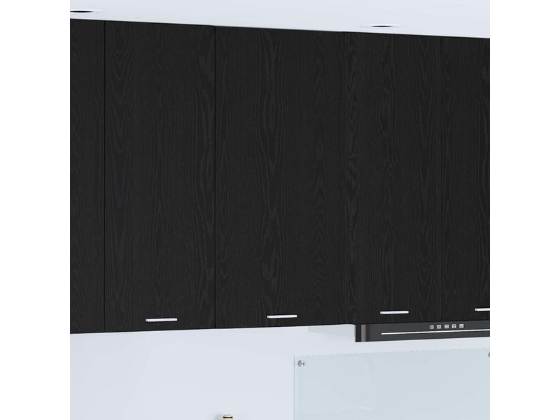  Meuble de rangement cuisine, armoire suspendue chêne noir et blanc 50x31x100cm  - Conforama B