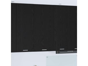 Meuble de rangement cuisine, armoire suspendue chêne noir et blanc 50x31x100cm