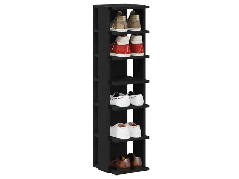  Meubles à chaussures 2 pcs chêne noir 25x27x102 cm bois d'ingénierie  - Conforama D