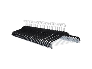 Cintres en velours avec pinces pour jupes lot de 24, noir