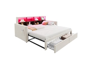 Lit simple 90x190 cm    coloris beige