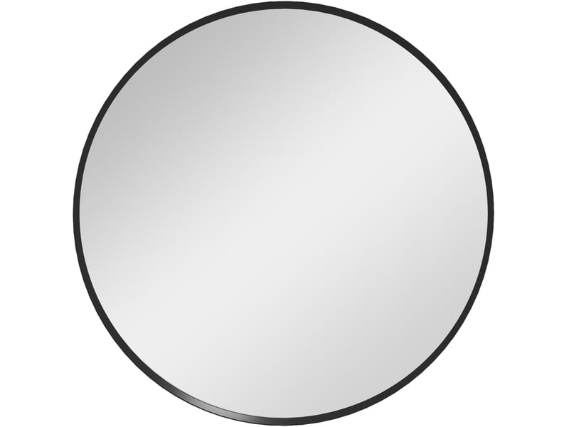  Miroir simple rond mural avec cadre en aluminium noir pour salle de bain, chambre ou entrée et salon diamètre 61 cm  - Conforama A