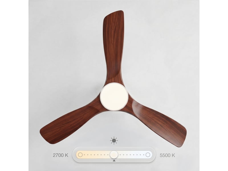  Sweiss flow26 - ventilateur de plafond avec led, 6 vitesses, bois foncé  - Conforama B