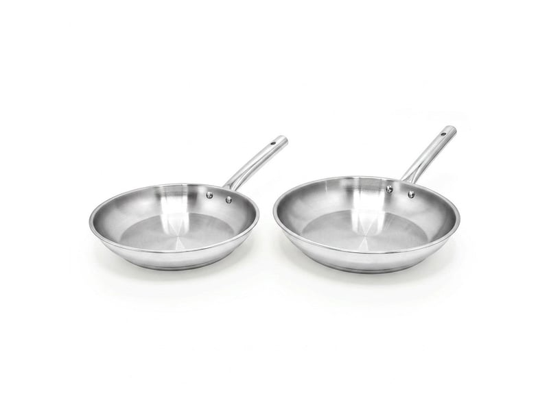 Lot de 2 poêles à frire 24 cm et 28 cm en inox fackelmann rhona 9108250B88 - Conforama A