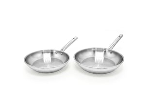 Lot de 2 poêles à frire 24 cm et 28 cm en inox fackelmann rhona